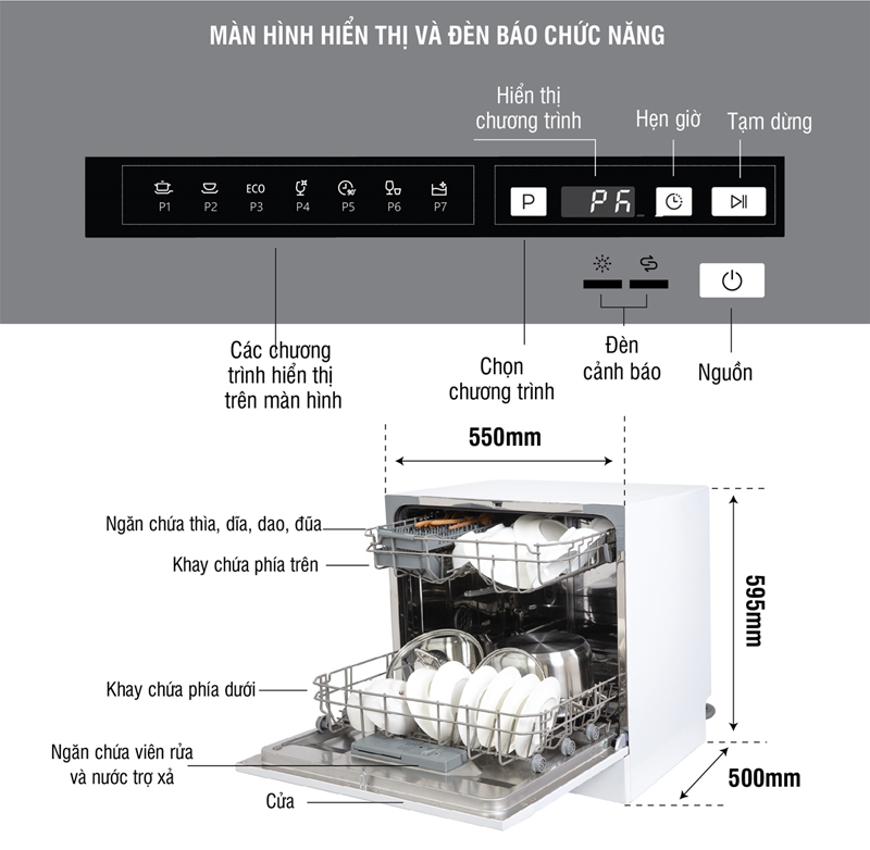 Máy rửa chén bát Kocher KDEU-8838 - Hàng chính hãng