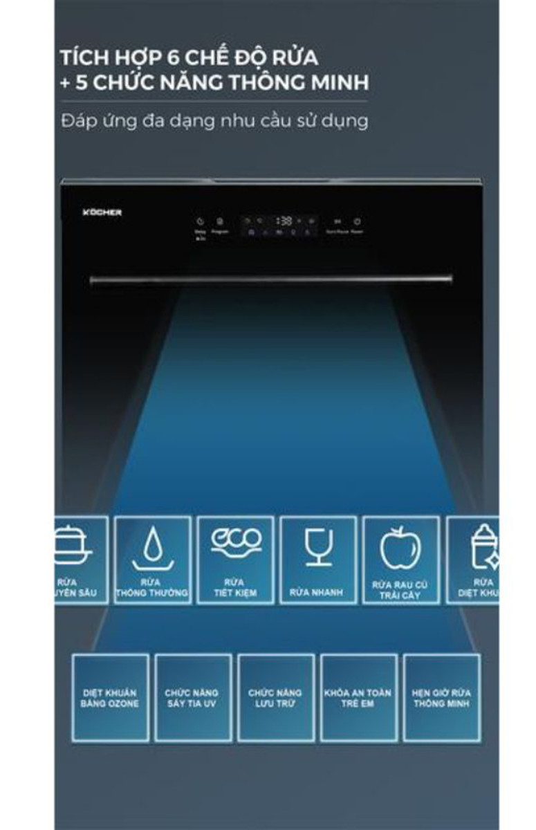Máy rửa bát Kocher KDEU-8839 - Hàng chính hãng