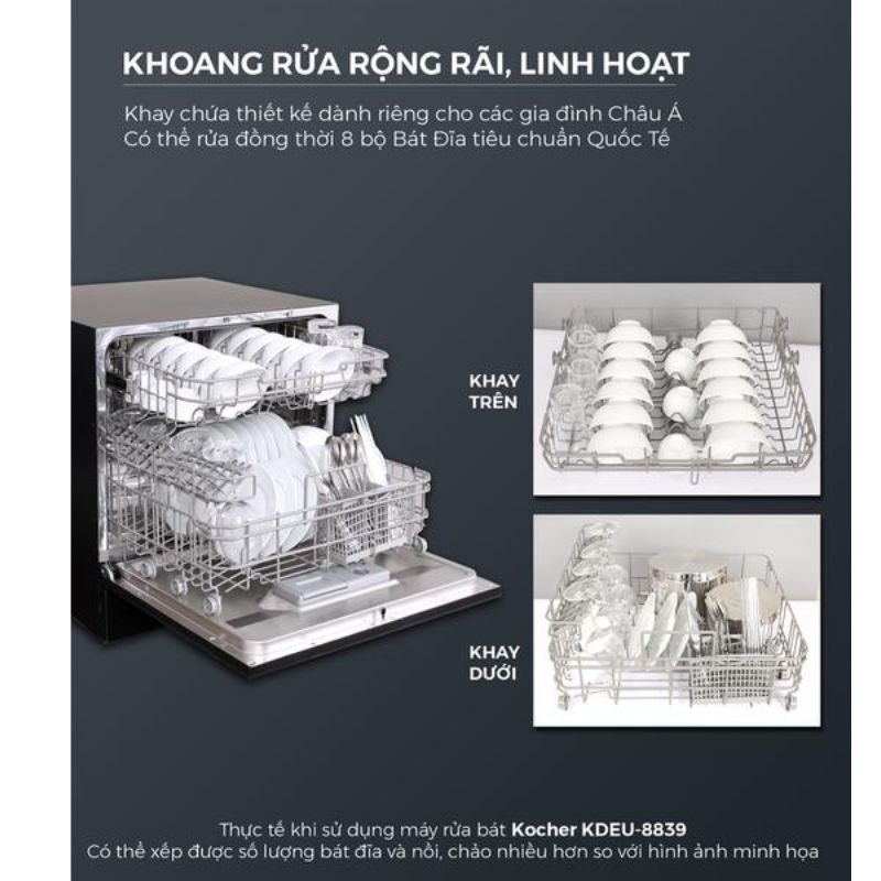 Máy rửa bát Kocher KDEU-8839 - Hàng chính hãng