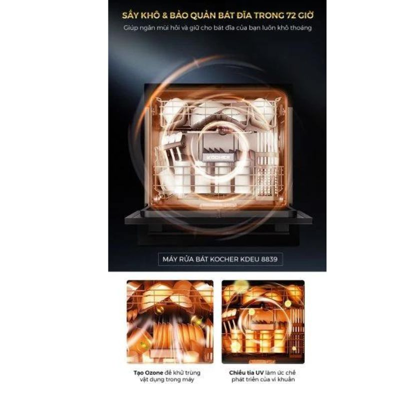 Máy rửa bát Kocher KDEU-8839 - Hàng chính hãng