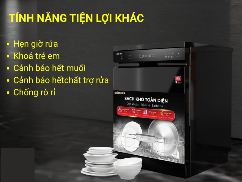 Máy rửa chén độc lập Kocher X15B - Hàng chính hãng