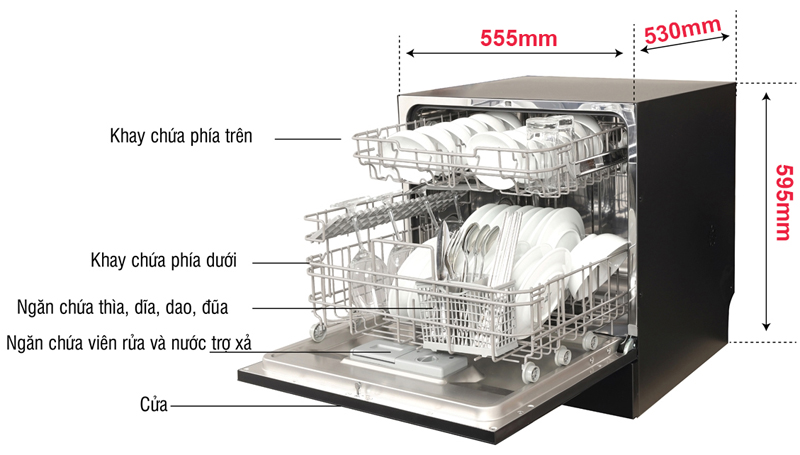 Máy rửa chén bát Lorca TA-916DWB - Hàng chính hãng