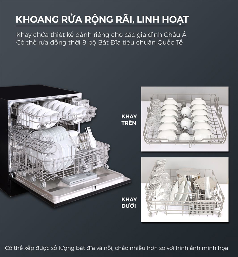 Máy rửa chén bát Lorca TA-916DWB - Hàng chính hãng