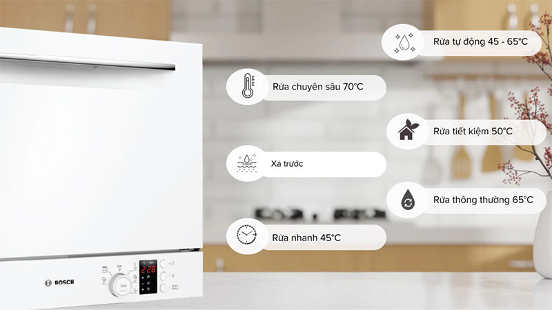 Máy rửa bát mini Bosch SKS62E32EU - Hàng chính hãng