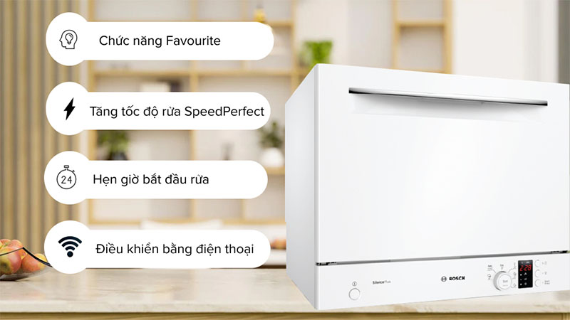 Máy rửa bát mini Bosch SKS62E32EU - Hàng chính hãng