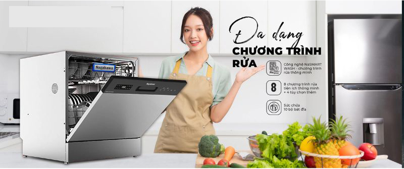 Máy rửa bát Nagakawa 10 bộ NK10D01M - Hàng chính hãng