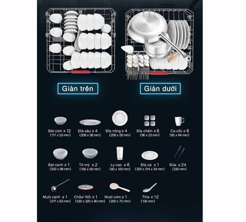 Máy rửa bát Richborn RBDG6064MQ - Hàng chính hãng