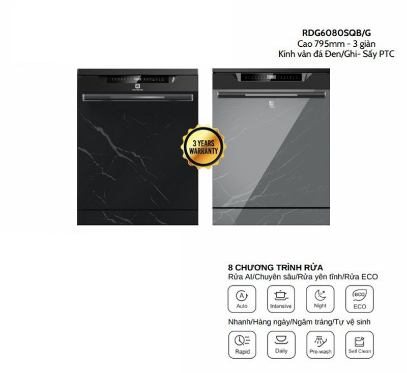 Máy rửa bát Richborn RDG6080SQB - Hàng chính hãng