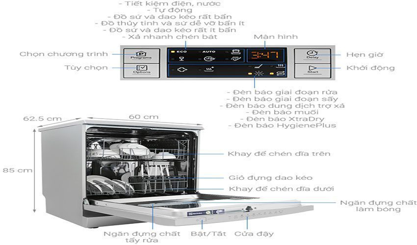 Máy rửa chén Electrolux ESF5512LOX - Hàng chính hãng