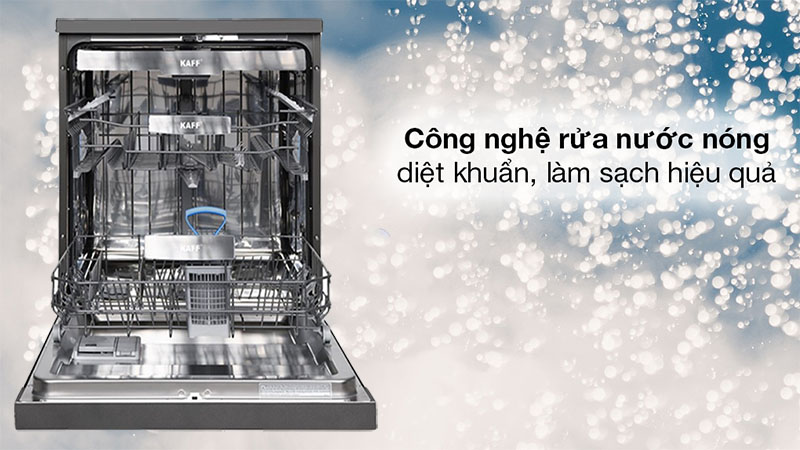 Công nghệ rửa nước nóng của Máy rửa chén Kaff KF-SPA230