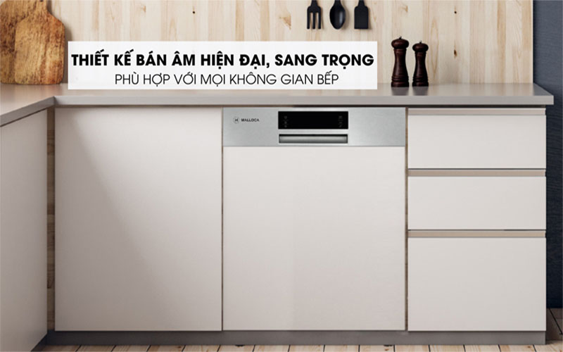 Máy rửa chén Malloca MDW14-S08SI - Hàng chính hãng