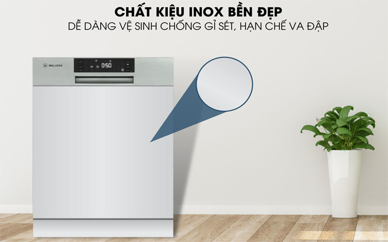 Máy rửa chén Malloca MDW14-S08SI - Hàng chính hãng