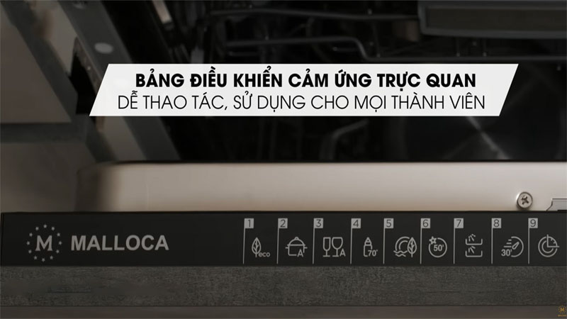 Máy rửa chén âm tủ Malloca MDW14-B09FI - Hàng chính hãng