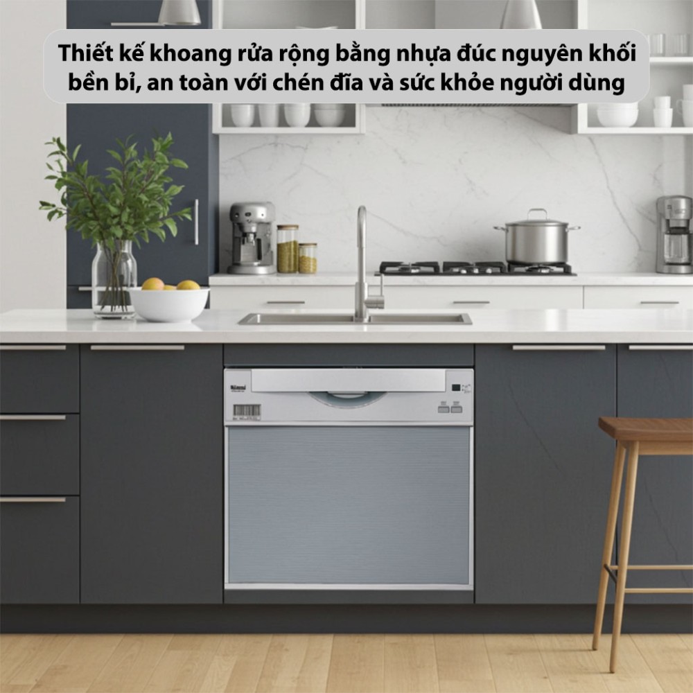 Máy rửa chén âm tủ Rinnai RKW-457-SV(GEN) chất liệu cao cấp, bền bỉ
