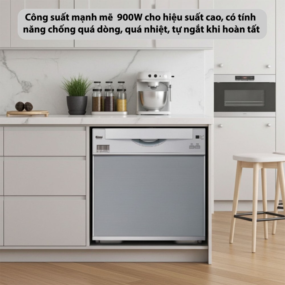 Máy rửa chén âm tủ Rinnai RKW-457-SV(GEN) công suất mạnh mẽ cho hiệu suất cao