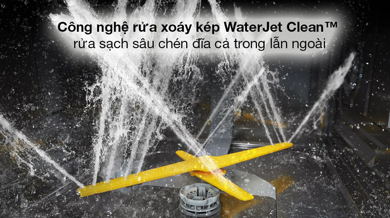 Công nghệ rửa xoáy kép WaterJet Clean  sạch chuyên sâu đến mọi ngóc ngách.