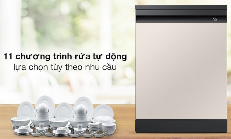 Máy có 11 chương trình rửa tích hợp hỗ trợ việc rửa chén hiệu quả