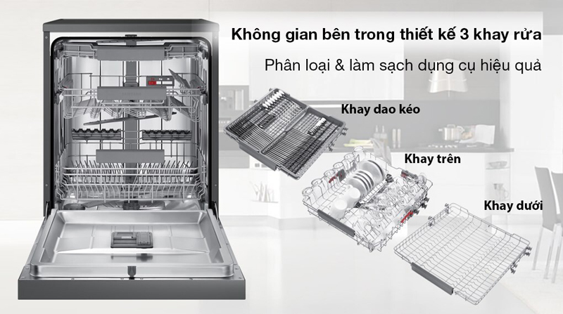 Máy rửa chén Samsung DW60CG550FSGSV - Hàng chính hãng
