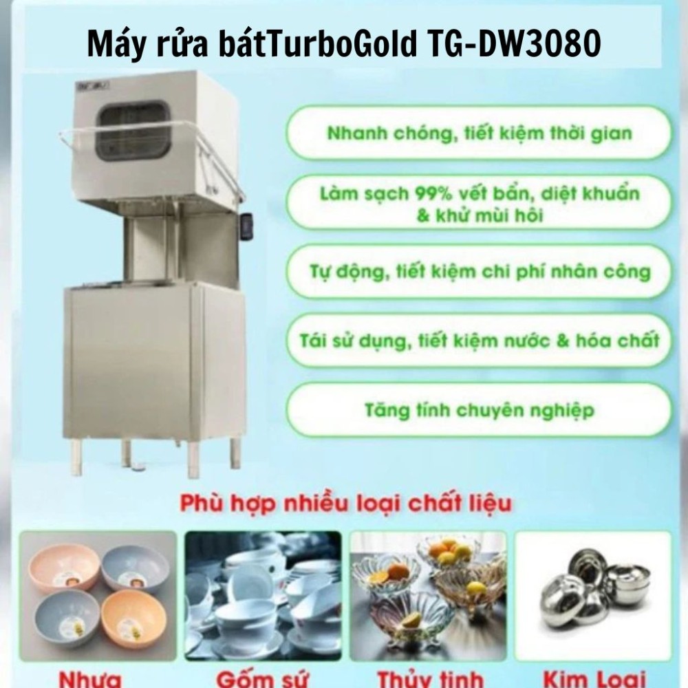 Máy rửa chén bát công nghiệp TurboGold TG-DW3080 - Hàng chính hãng