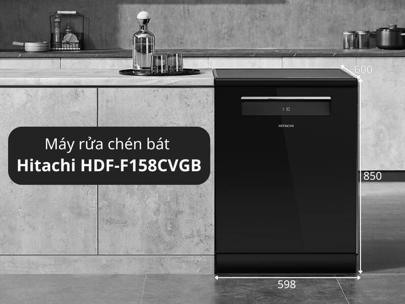 Máy rửa chén độc lập Hitachi HDF-F158CVGB - Hàng chính hãng