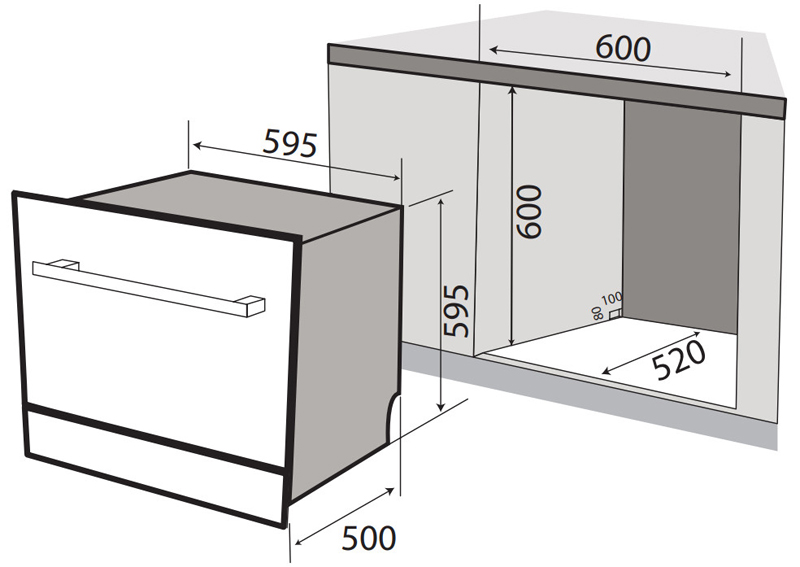 Máy rửa chén âm toàn phần, tiết kiệm diện tích