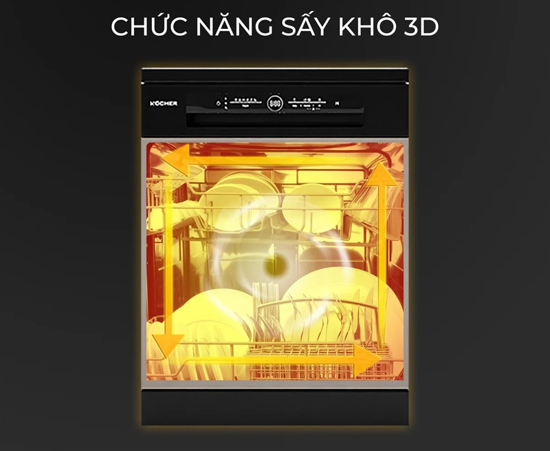 Máy rửa bát Kocher KDEU-8828SM - Hàng chính hãng