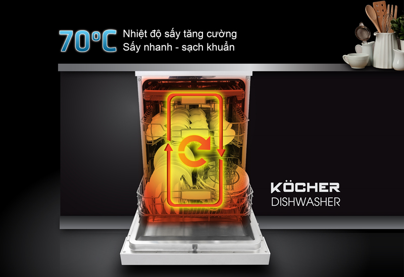 Máy rửa bát Kocher KDEU-8835SM - Hàng chính hãng