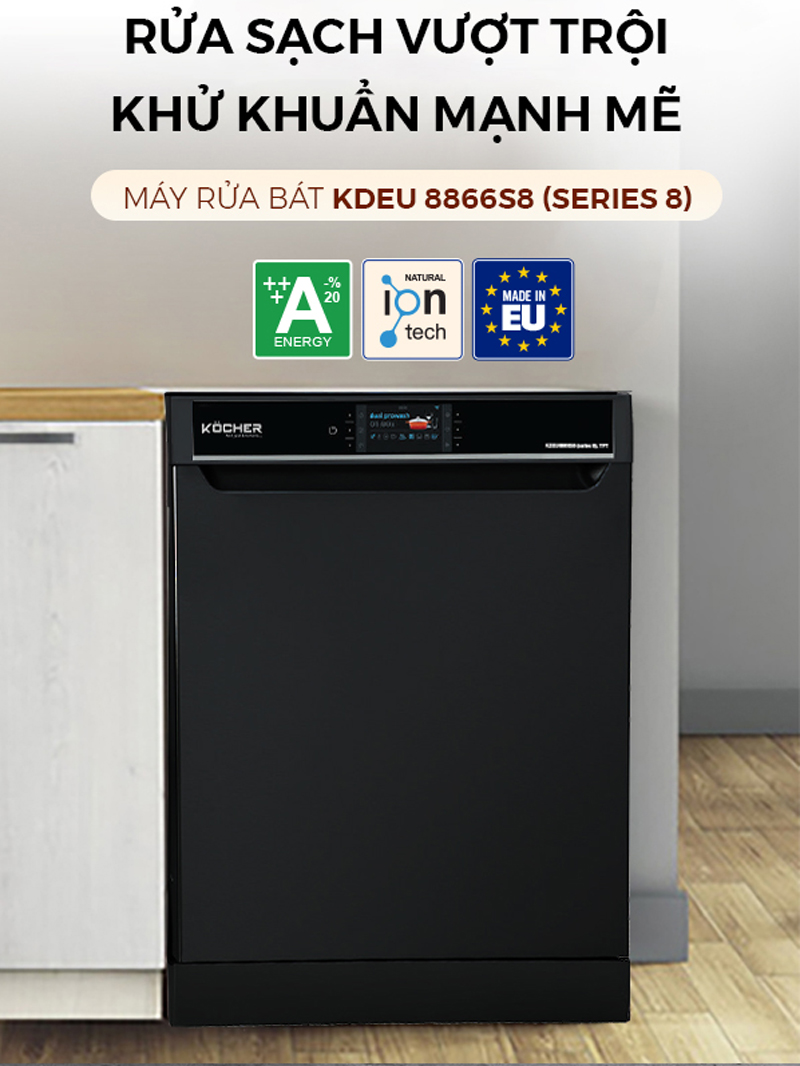 Máy rửa bát Kocher KDEU8866S8 - Hàng chính hãng
