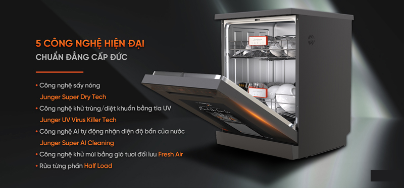 Máy rửa chén độc lập Junger DWJ-143 - Hàng chính hãng