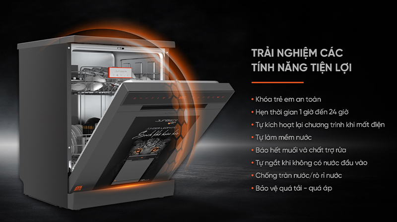 Máy rửa chén độc lập Junger DWJ-143 - Hàng chính hãng