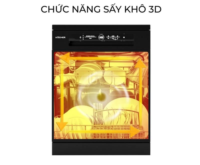 Máy rửa chén bát Kocher KDEU-8828BL - Hàng chính hãng