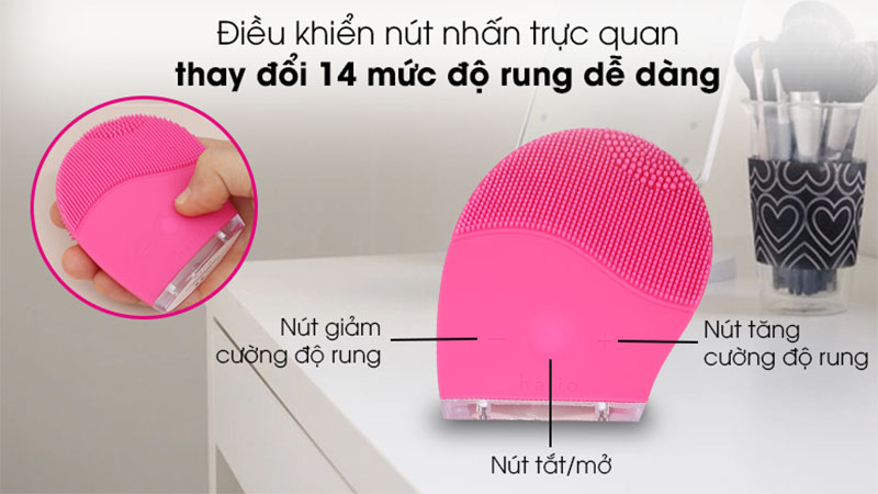 Điều khiển của Máy rửa mặt và massage Halio Facial Cleansing & Massaging Device