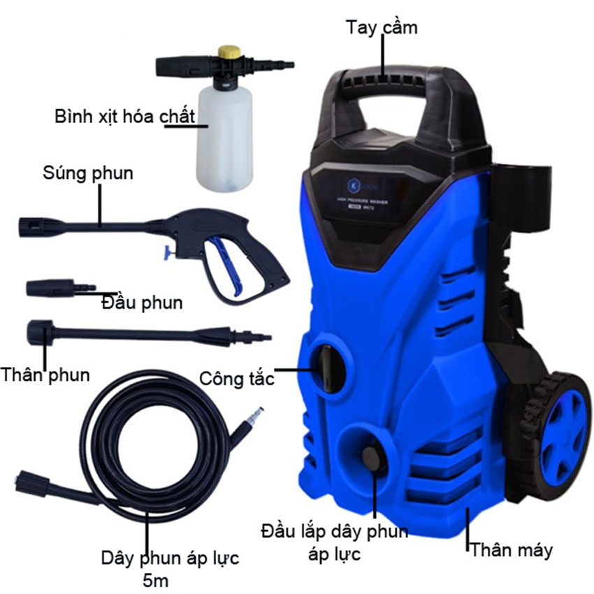 Máy rửa xe cao áp bọt tuyết Kachi MK74 - Hàng chính hãng