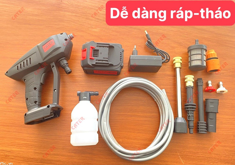 Máy xịt rửa xe mini dùng pin sạc Cater CRX 21V - Hàng chính hãng