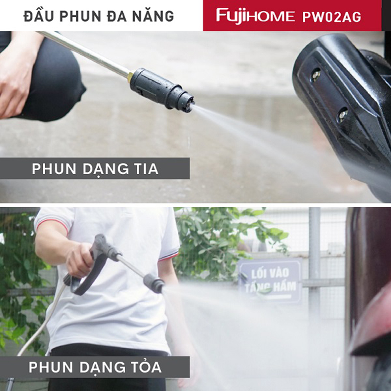 Máy rửa xe mô tơ cảm ứng từ Fujihome PW02AG - Hàng chính hãng