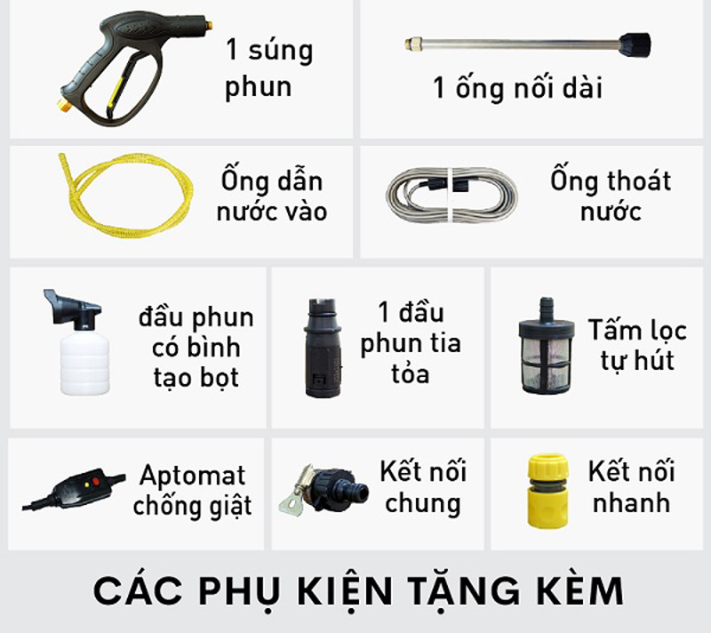 Máy rửa xe mô tơ cảm ứng từ Fujihome PW02AG - Hàng chính hãng