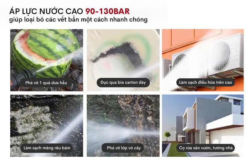 Máy rửa xe mô tơ cảm ứng từ Fujihome PWX1A - Hàng chính hãng