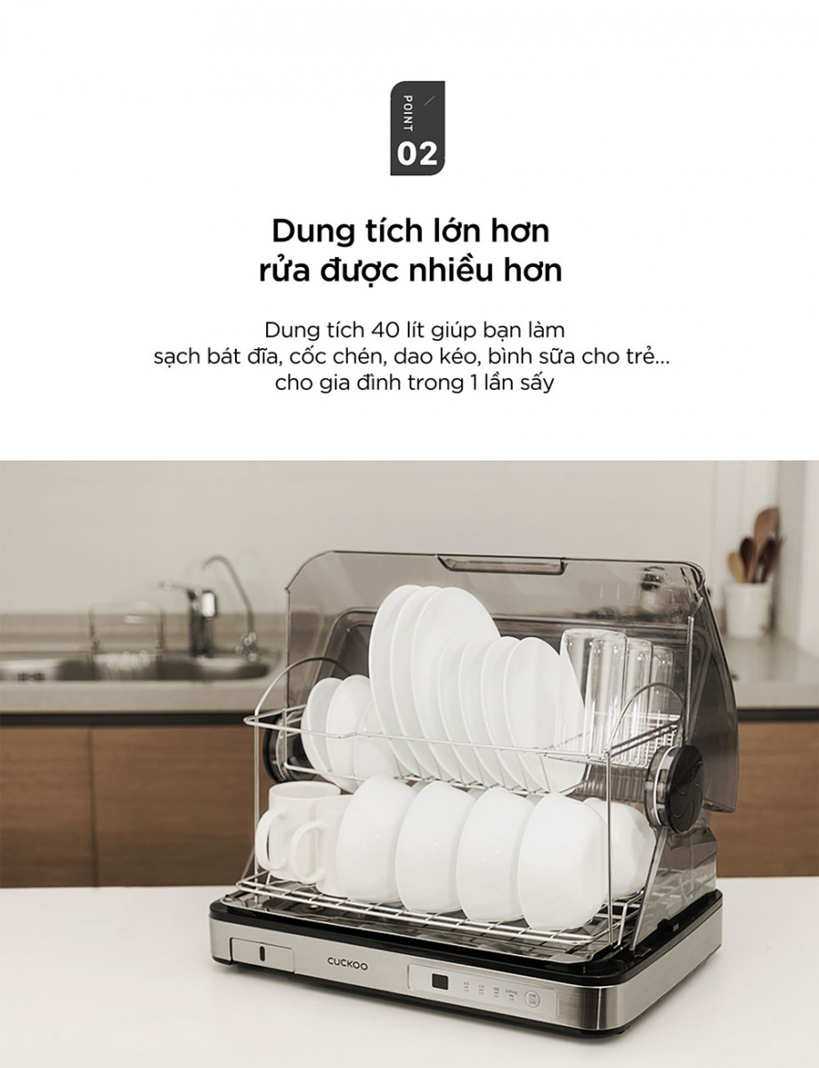 Máy sấy bát Cuckoo CDD-A9010S 40 lít - Hàng chính hãng