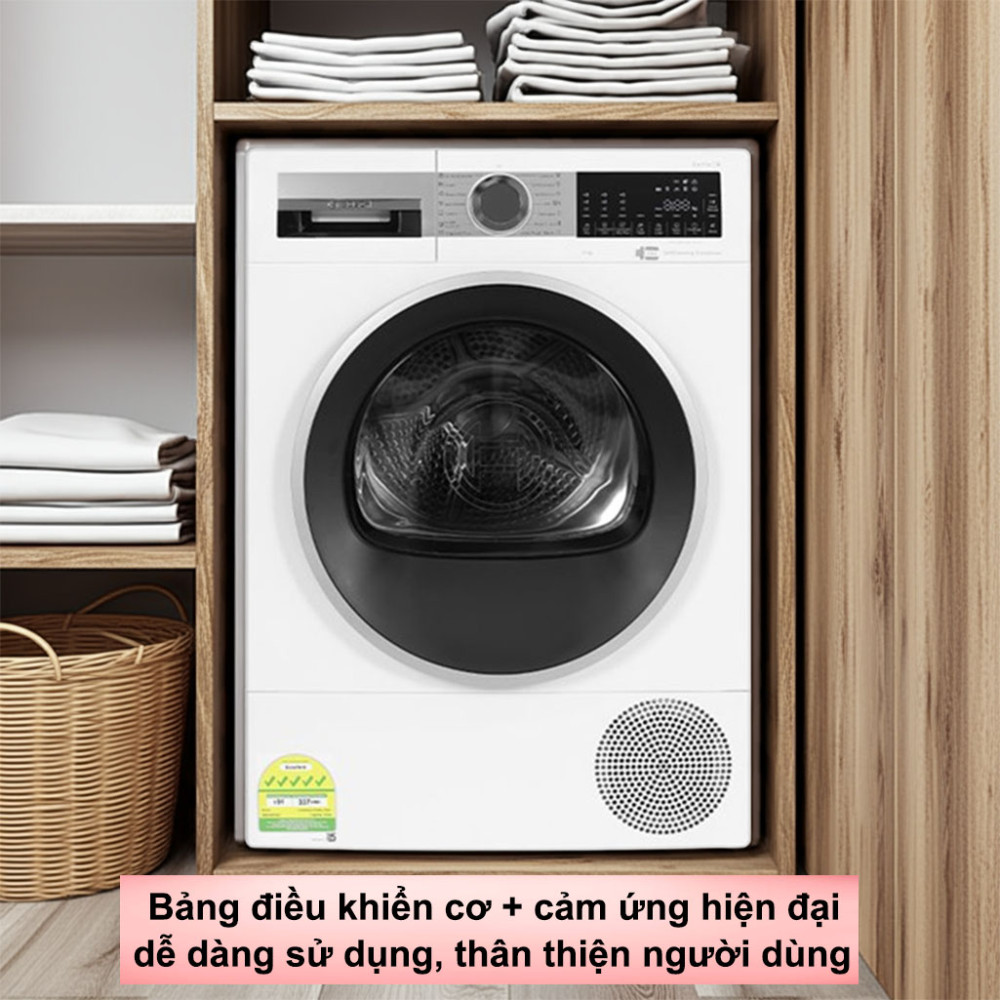 Máy sấy bơm nhiệt Bosch 9 kg WQG24570SG  có bảng điều khiển thông minh dễ sử dụng