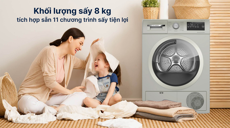 Máy sấy bơm nhiệt Bosch WTH85VX3 - Hàng chính hãng