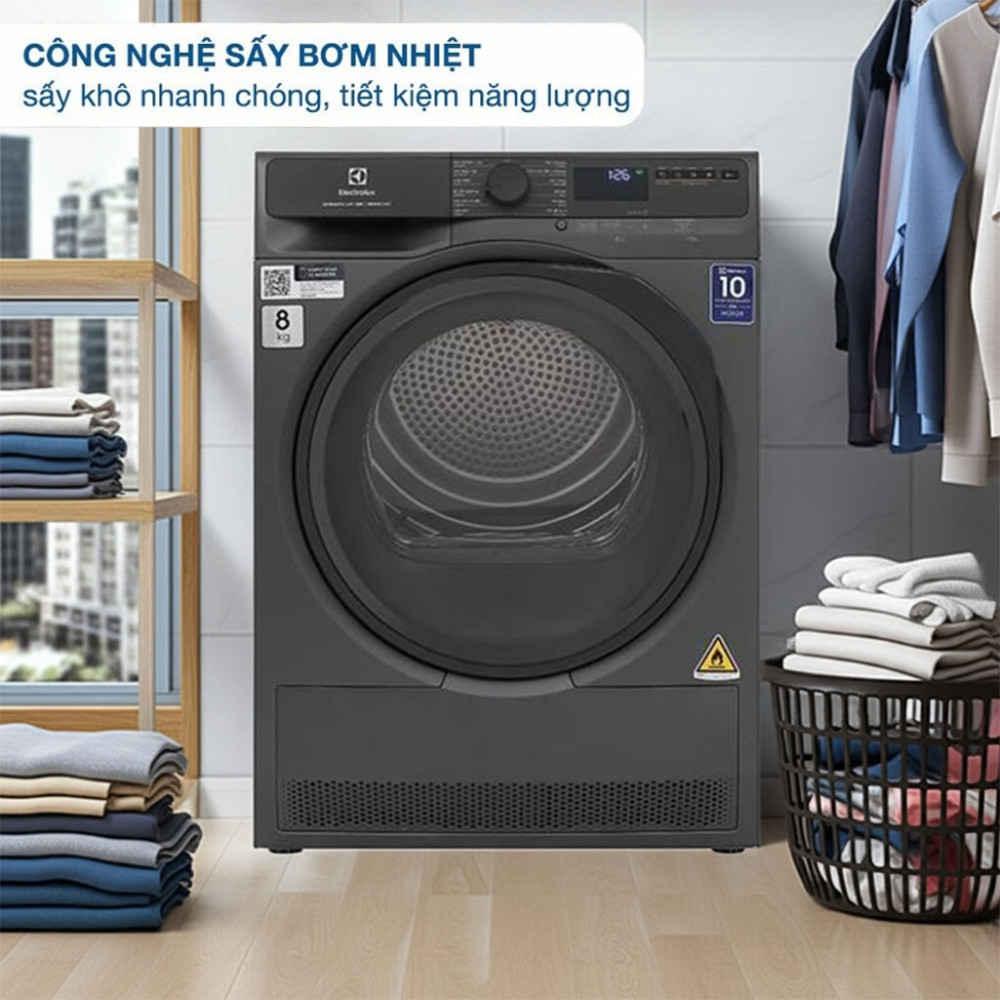 Máy sấy bơm nhiệt Electrolux UltimateCare 8 kg EDH803J5SC - Hàng chính hãng