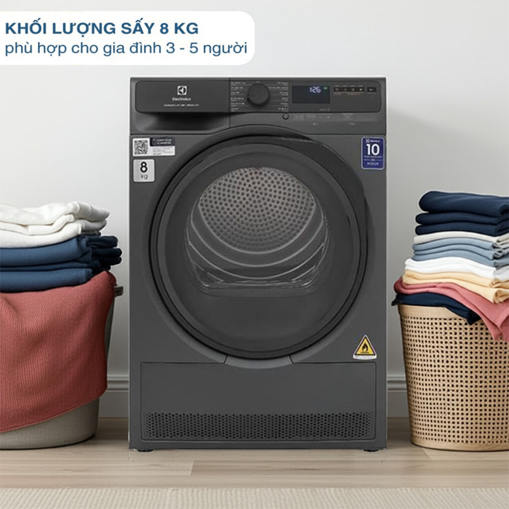 Máy sấy bơm nhiệt Electrolux UltimateCare 8 kg EDH803J5SC - Hàng chính hãng