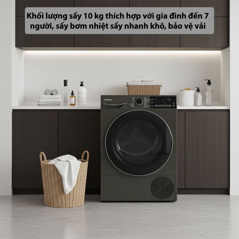 Máy sấy bơm nhiệt Hitachi 10 kg TD-100XFVEM - Hàng chính hãng