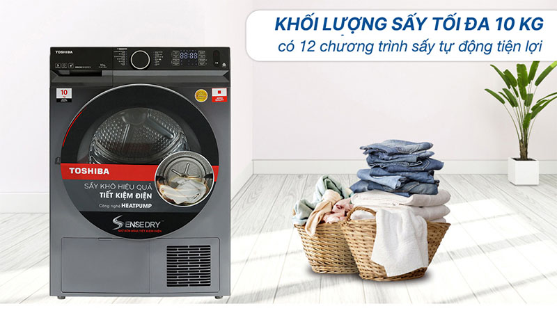 Máy sấy bơm nhiệt Toshiba 10 kg TD-BK110GHV(MK) - Hàng chính hãng
