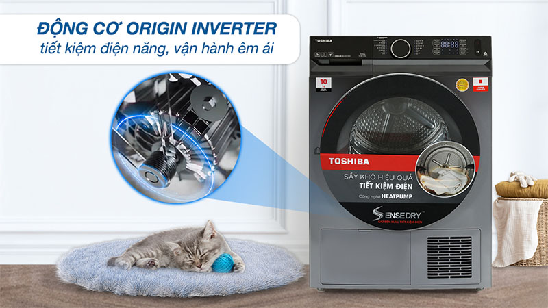 Máy sấy bơm nhiệt Toshiba 10 kg TD-BK110GHV(MK) - Hàng chính hãng