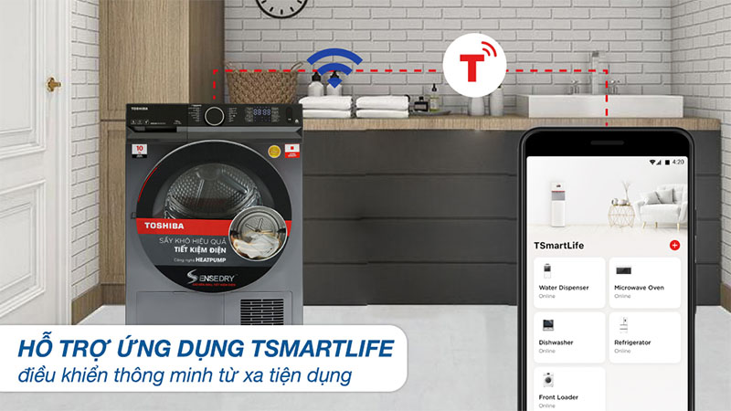 Máy sấy bơm nhiệt Toshiba 10 kg TD-BK110GHV(MK) - Hàng chính hãng