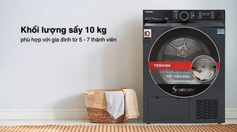Máy sấy bơm nhiệt Toshiba 10 kg TD-BP110GHV(MG) - Hàng chính hãng