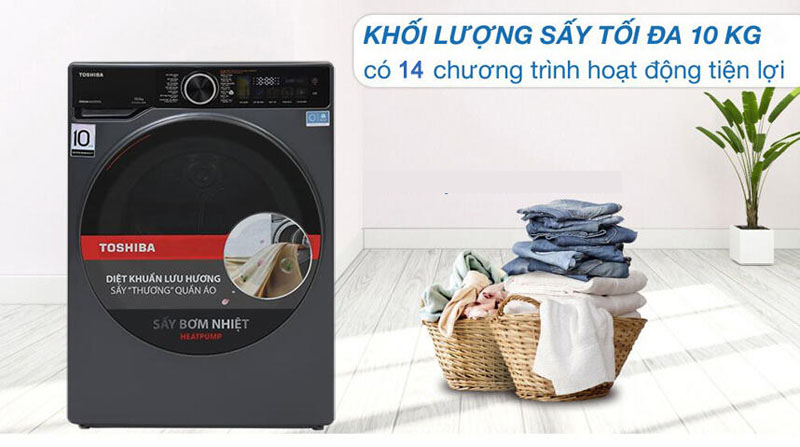 Máy sấy bơm nhiệt Toshiba inverter TD-T25BS110HWV(MG) - Hàng chính hãng