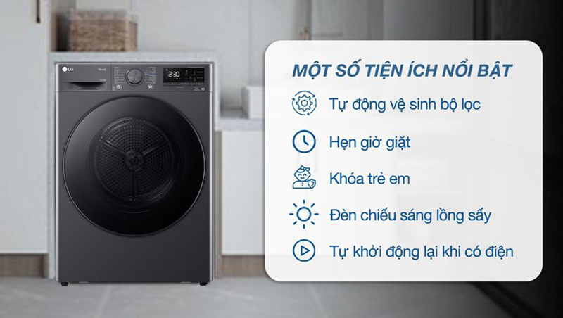 Máy sấy bơm nhiệt LG 10.5 kg DVHP50M - Hàng chính hãng