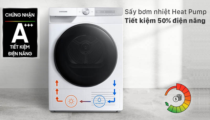 Máy sấy quần áo Samsung inverter DV90T7240BH/SV - Hàng chính hãng